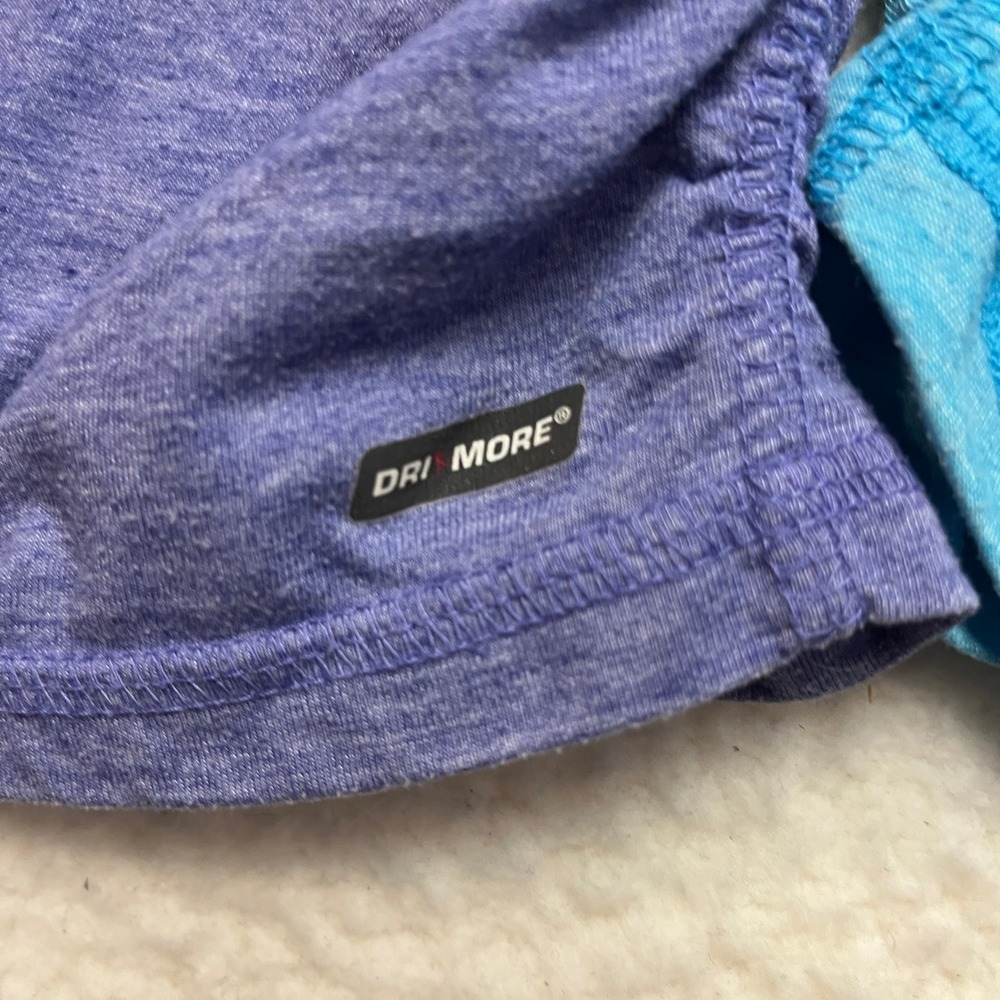 Danskin Now T-Shirt Womens M Blue Purple 2 Pack Semi-Fitted Ruched Active Tops - Picture 9 of 13